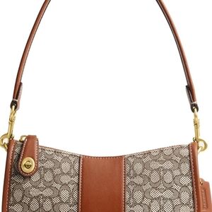 Brown Signature Canvas Shoulder Bag